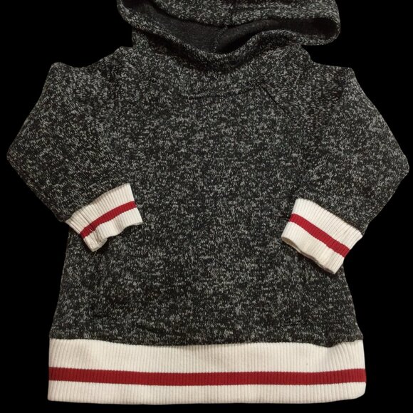 👣 5/$25 - Black Knit Pullover Hoodie w/ Kangaroo Pocket - Picture 2 of 2